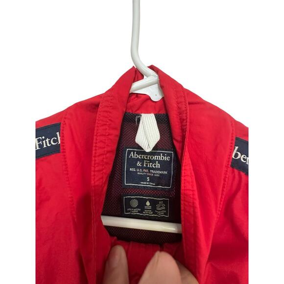 Abercrombie & Fitch Men's Red Black Long Sleeves Full Zip Utility Jacket Size S - Picture 3 of 5